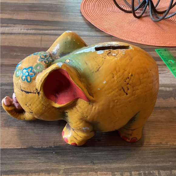 Vintage LOBECO Orange Elephant Bank - Picture 4 of 7